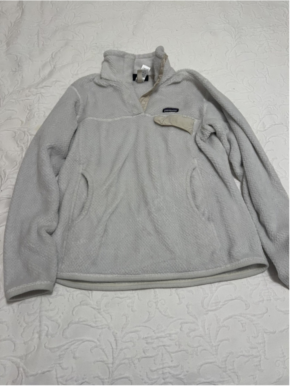 Patagonia Women’s Snap Retool Pullover Fleece Cream Sweater Jacket Small
